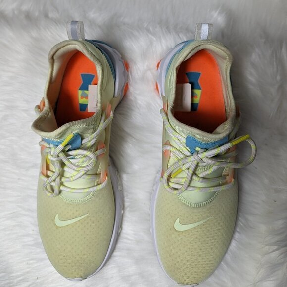 Nike React Presto Barely Volt/Hyper Crimson-Blue Ga Men's Size 9 Yellow Orange - Picture 5 of 8